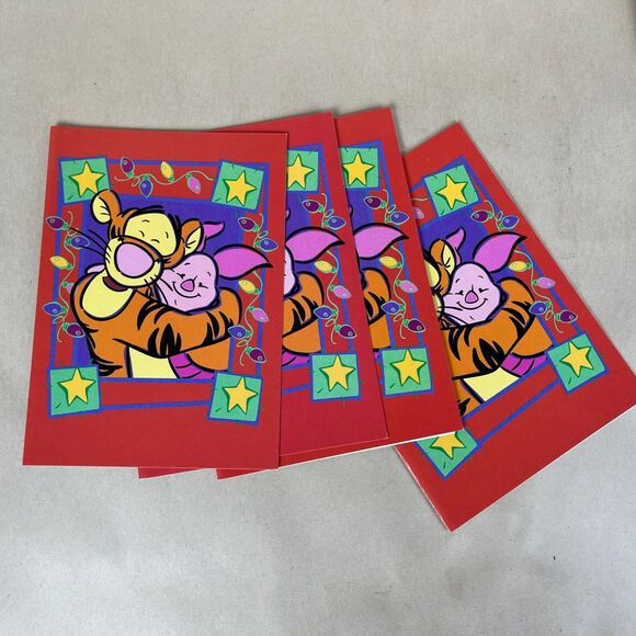34 VTG 2000s Christmas Cards Base On Disney “ Winnie The‎ Pooh” - 5 Designs - Picture 6 of 14